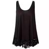 Women's Lace Stitching Sleeveless Vest Top for Cross-Border Trade, Holidays, and Leisure In Solid Colors