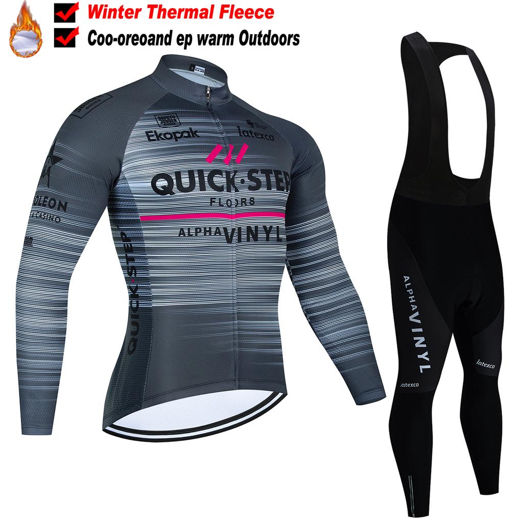 2025 Men's Cycling Outfit Set  Man Mountain Bike Jersey Clothes Winter Thermal Fleece Clothing Sportswear Bicycle Tricuta Bib