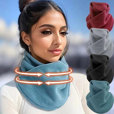 Nuevo Bufandas de lana de cordero para mujer, bufanda de invierno con cuello falso abrigado, babero de felpa, redecilla para mujer, envoltura a prueba de viento, protección del cuello, Polar
