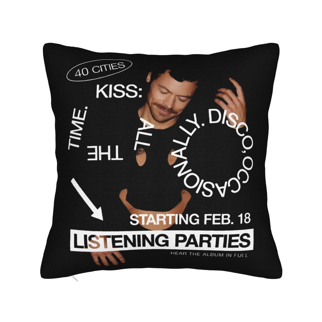 Harrys Styles Kiss All The Time Disco Occasionally Pillowcase Soft Cushion Cover Decorative Throw Pillow Case Cover Home 18''