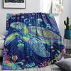 Colorful marine organisms Print Flannel Blanket,High quality Comfortable for All Seasons,Home Decor,Warmth and Comfort,Perfect for Christmas Gifts