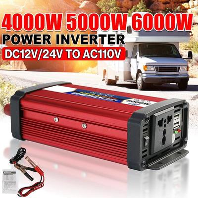 DC 12/24V To AC 110V/220V4000W/5000W/6000W Car Inverters Modified Sine Wave Solar Power Voltage Transformer