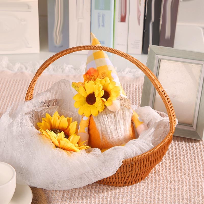 Herbst Sonnenblumen Paar Rentier Puppen Minimalistische Dekorative Plüschfiguren Für Raumdekoration