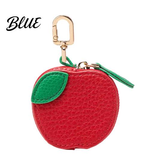 Headphone Case Pouch Faux Leather Coin Wallet Fruity Pattern Mini