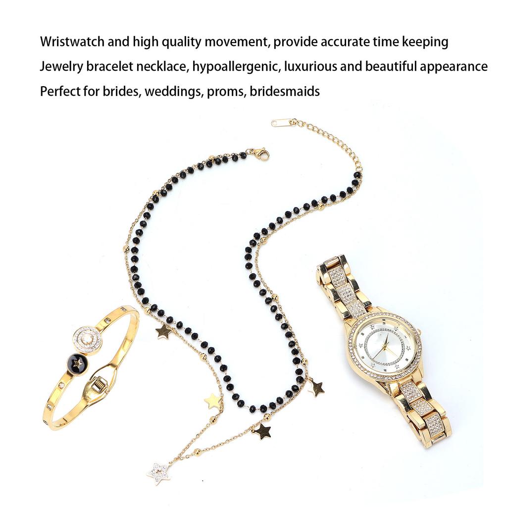 Women Jewelry Set Watch Bracelet Necklace Wife Girlfriend Anniversary Birthday Gift