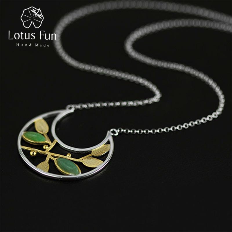 

Ожерелье ручной работы Lotus Fun с подвеской и весенними листьями для женщин