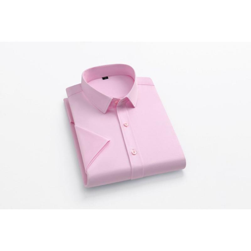 Men's White Slim Fit Short Sleeve Dress Shirt
