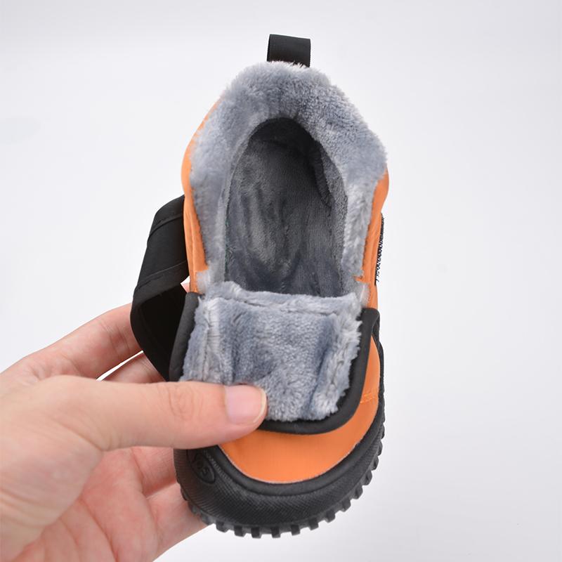 Durable Kids Outdoor Anti Slip Waterproof Soft  Plush Winter Snow Short Boots