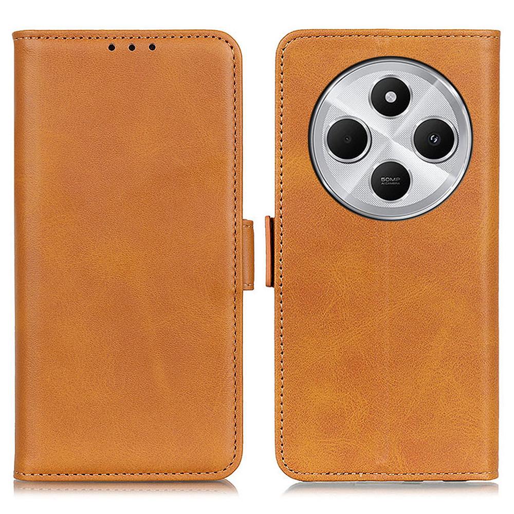 For Xiaomi Poco C75 4G/Redmi 14R 5G/14C 4G Case Stand Cowhide Texture PU Leather Phone Cover