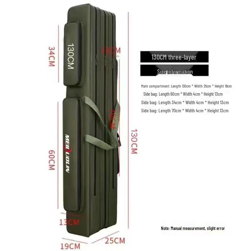 Large Wear-Resistant Fishing Bag, Two or Three Layers, 80-130 cm, Free Shipping