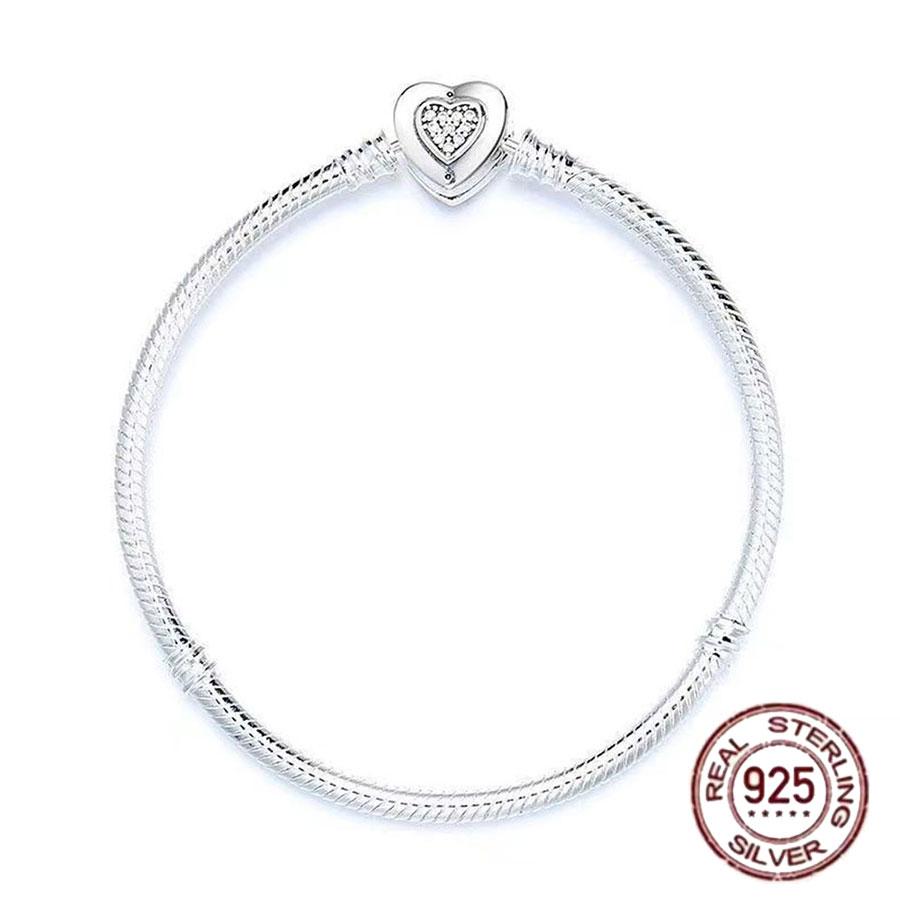 Best-selling 925 Sterling Silver Heart-shaped Crown Snake Bone Chain, Perfect for the Original DlY Bracelet! Ladies' Birthday Fa