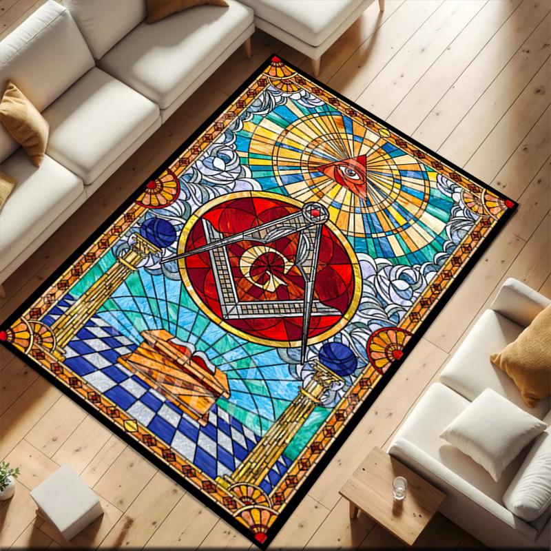 2026 New Style Illuminati All-Seeing Eye Carpet Rug for Living Room Bedroom Home Sofa Decoration,Kids play Non-slip Floor Mat