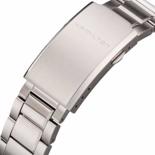 Hamilton Khaki Aviation Pilot Day Date Automatic Watch, 42mm, Swiss Brand, Men's, Silver, Black Dial, Stainless Steel, Sapphire Crystal, H64645131