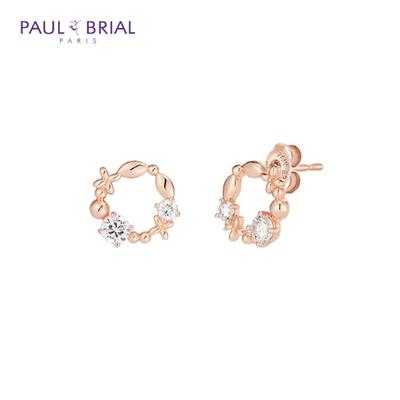PAULBRIAL [ARGENT] Collection Couronne de Fleurs PASE029S (PG) Des boucles d'oreilles