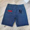 Unisex Streetwear Vintage Y2K Hip Hop Denim Shorts Men Summer High Waist Loose Casual Basketball Shorts Jeans