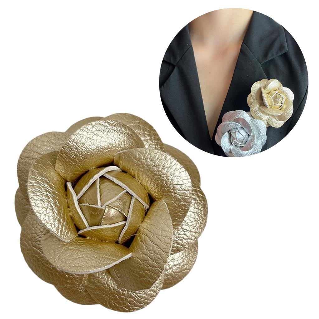 Elegant Camellia Brooch Stylish Flower Shaped Breastpin Ethnic Style Lapel Pin Wedding Party Holiday Gift for Her