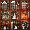 9Pcs/Set Christmas Stickers Self-adhesive Glass Film Snowman Elk Santa Claus Xmas Tree Patterns Removable