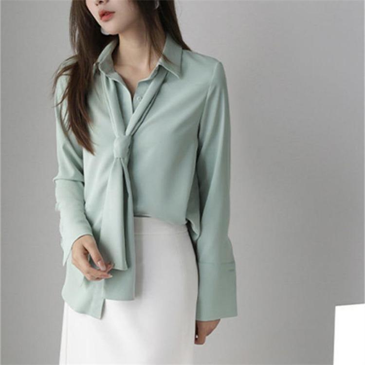 Blusa Mujer Moda Verano Elegante Blusa Femenina Manga Larga Top Chic Blanco