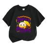 Cute Glitter Dumpling Print Kids T-Shirt, 100% Cotton Short Sleeve Crew Neck Tee for Boys Girls, Casual Comfortable Funny Food Themed Summer Tops for