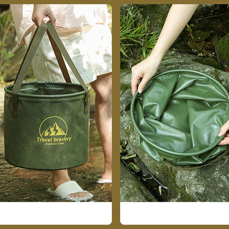 Foldable Bucket Outdoor Multifunctional Bucket Portable Waterproof Travel Bucket Durable Large Capacity Camping Fishing Bucket