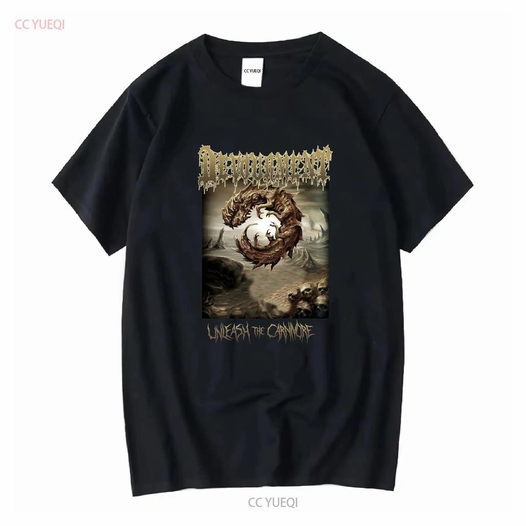 Devourment Unleash The Carnivore Koszulka Czarna Męska S do 3XL PM904 vintage Sprana męska Oddychająca Wszechstronna Miękka Unisex Codzienna