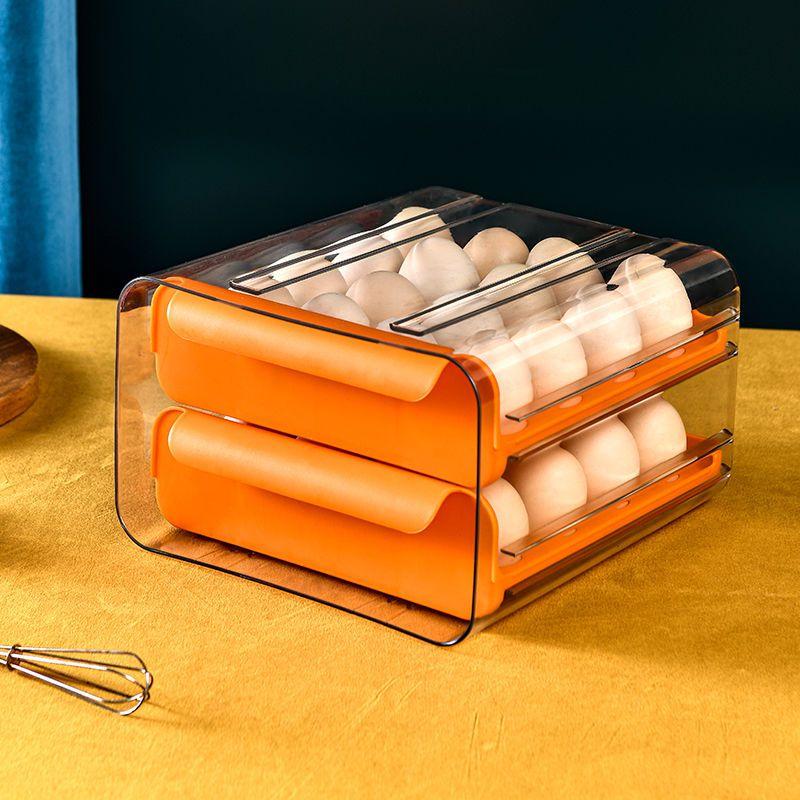 Double-layer Storage Box Refrigerator with Egg Dropper Kitchen Special Finishing Artifact Drawer Box Food-grade Fresh-keeping