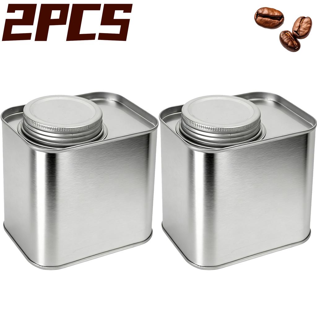 3/1x Tinplate Iron Can Coffee Bean Tea Home Kitchen Spices Powder Herbs Airtight Cans Outdoor Camping Packaging Storage Tin Box