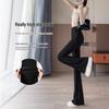 Women's 2025 High Waist Micro Flare Black Pants - Slimming, Elastic, Drape Design for Summer