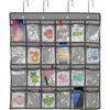 STOBOK Calculator Holder for Classroom Cell Phone Storage Pocket Pouch Multi-Function Wall Hanging 24 Grids Clear Pocket Chart for Home Office