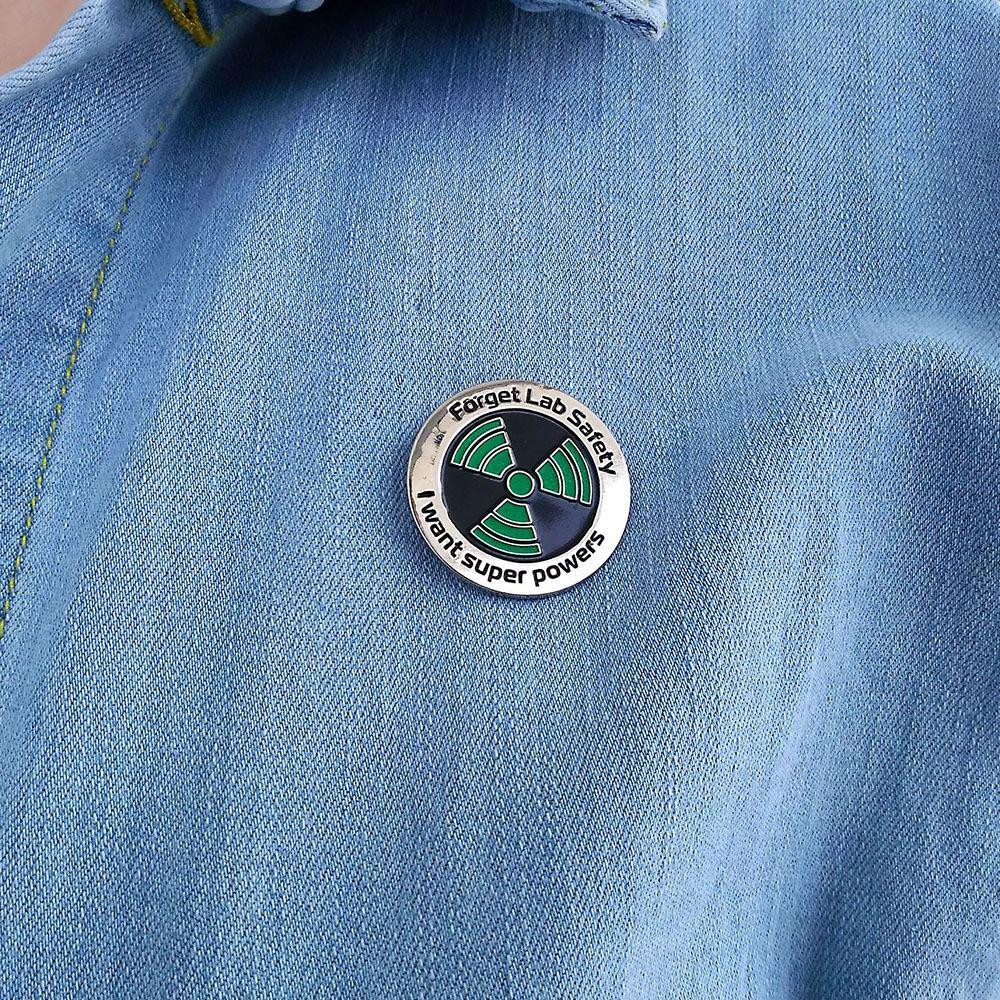 

Green Science Pin Round Enamel Brooch Pin Jewelry
