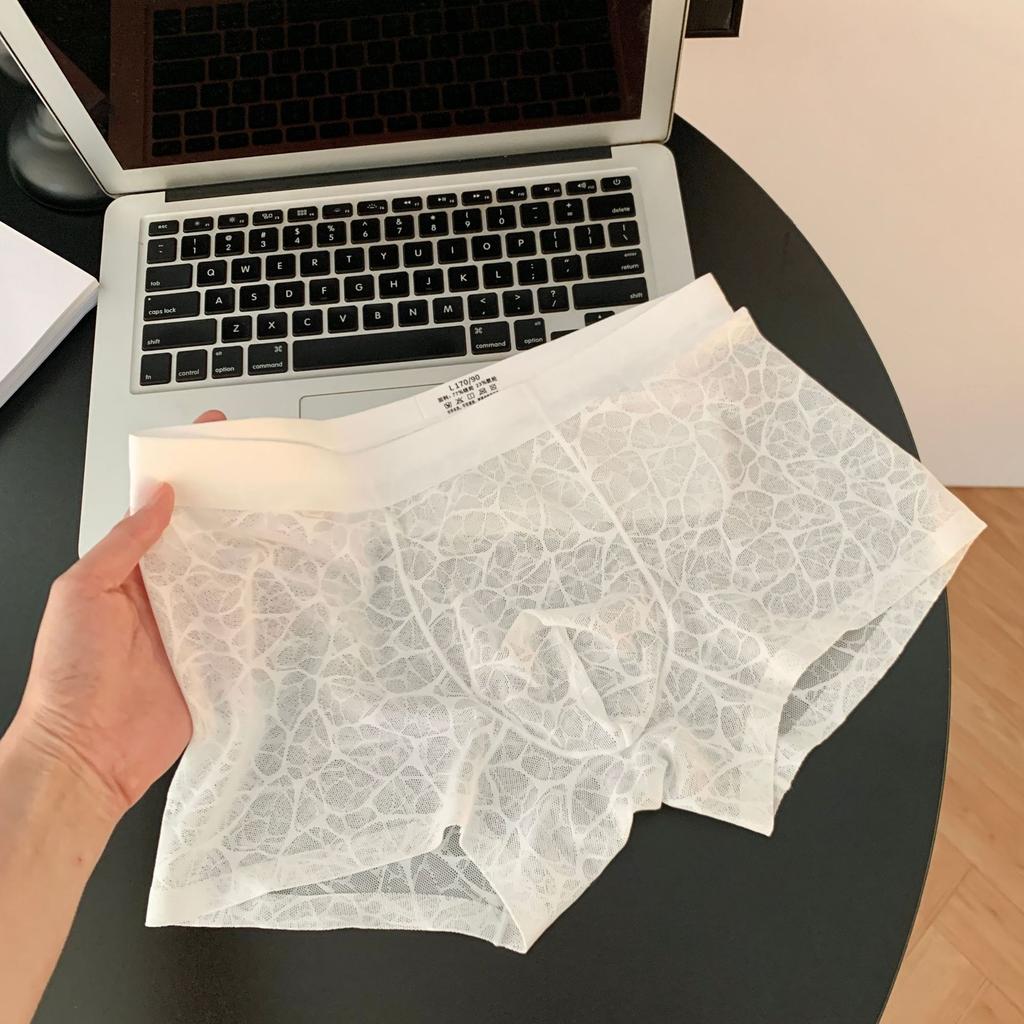 Herren Frühling und Sommer Eis Seide Nahtlos Transparent 10A Antibakteriell Mittelhoch Bund Flachwinkel Unterwäsche