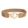 Women Stretch Waist Belt Fashionable Elastic Metal Buckle Adjustable Cincher For Dresses Casual Outfit Party Office Wear
