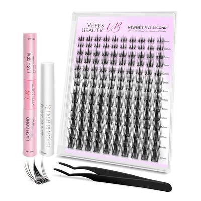 Manga Lash Clusters Dramatic Look Dynamic Volume Invisible Band Lunga durata e riutilizzabile 140 Clusters 8-18mm
