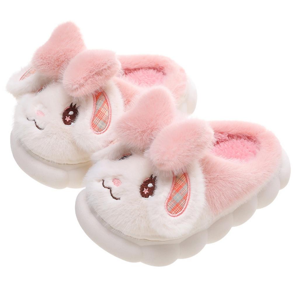 Children's Slippers for Women, Winter Women, Boys, Rabbits, Cute Soft Soled Warm Home, Anti Slip Baby Fur Shoes