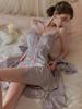 2025 Summer Ice Silk Lace Backless Nightdress for Women