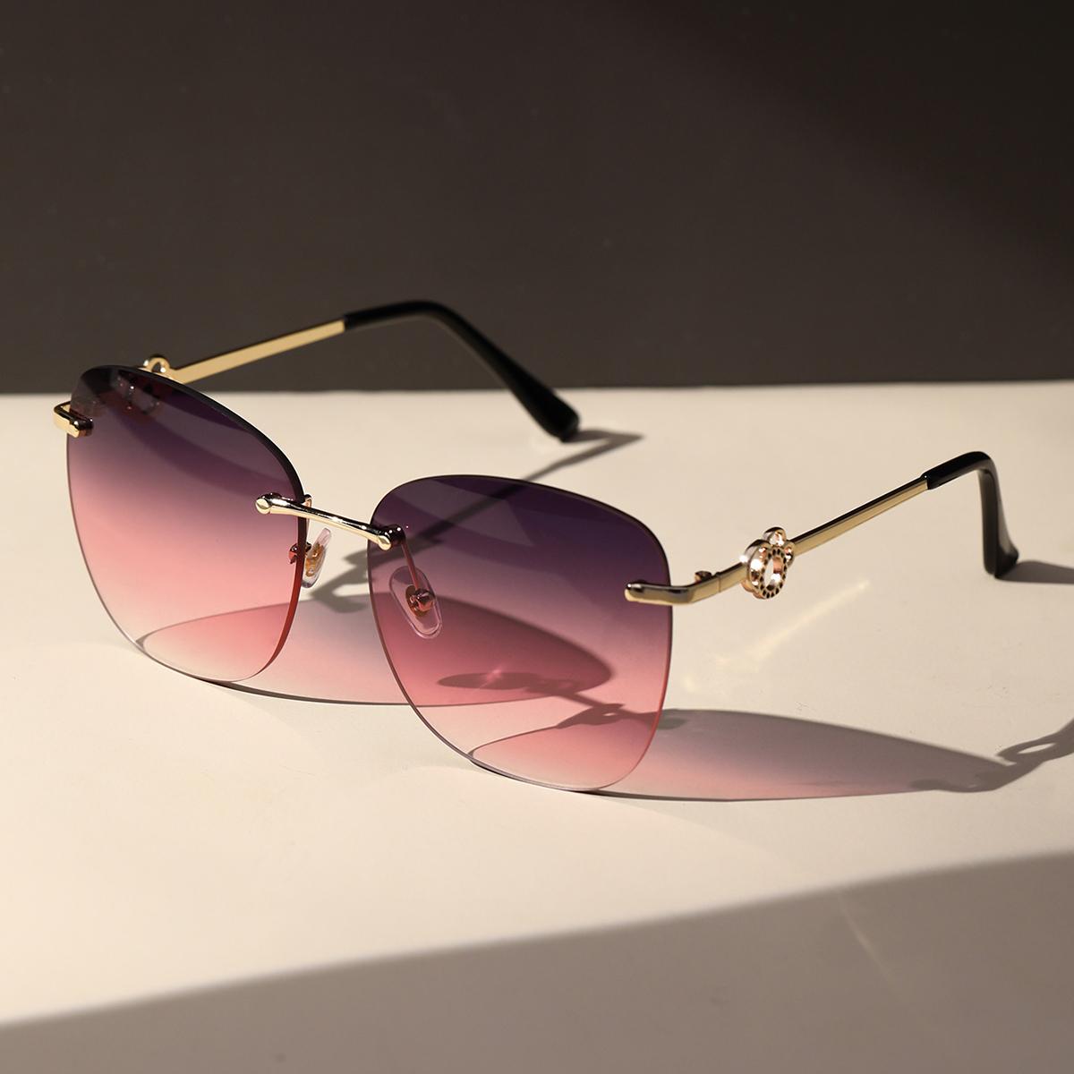 

Стильные женские солнцезащитные очки без оправы, модные солнцезащитные очки, женские очки UV400