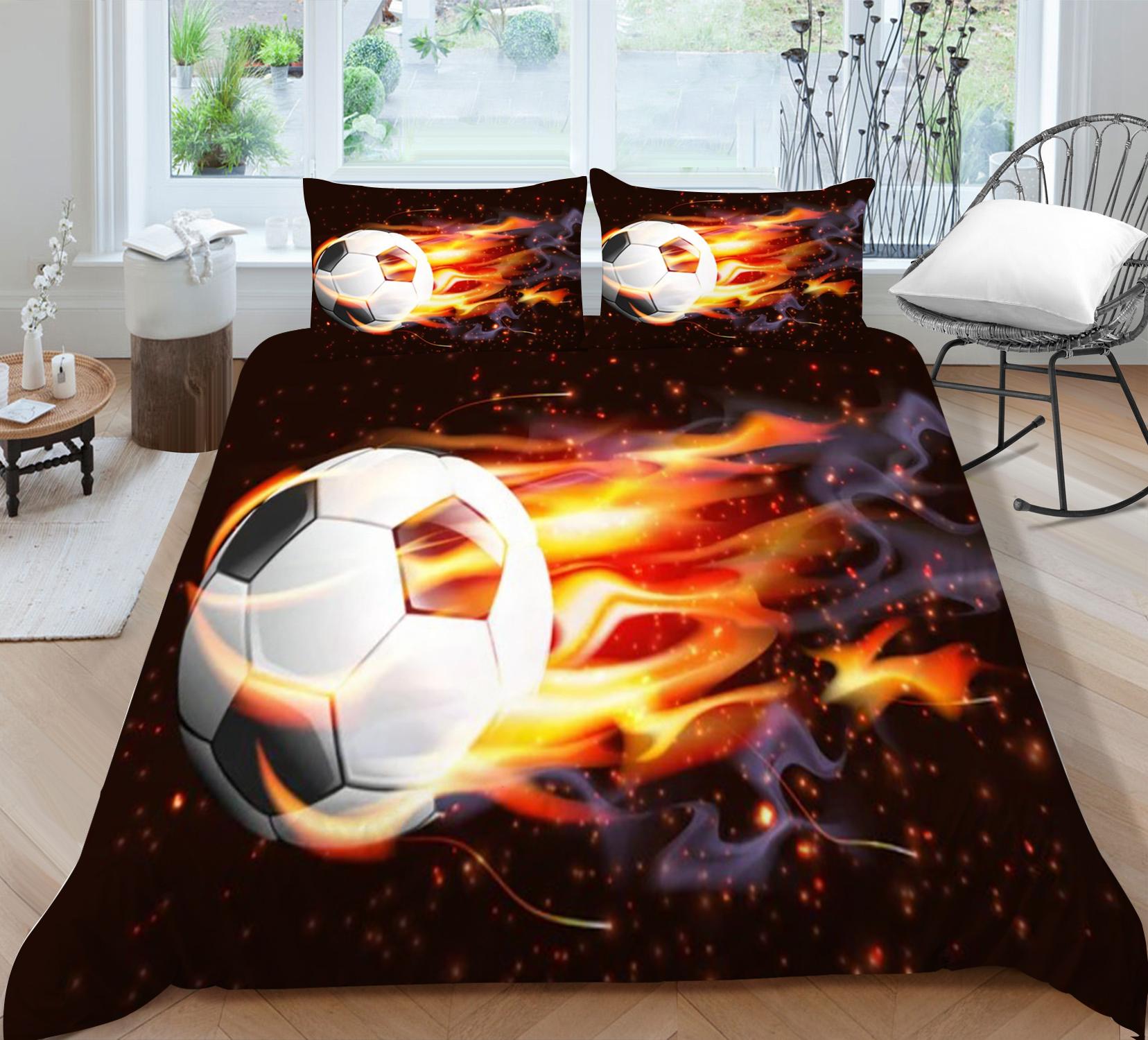 

Футбольный стиль печати, дышащие комплекты постельного белья, дизайн, волк, пододеяльник, комплект постельного белья для спальни, наволочка, покрывала Single 135x200cm