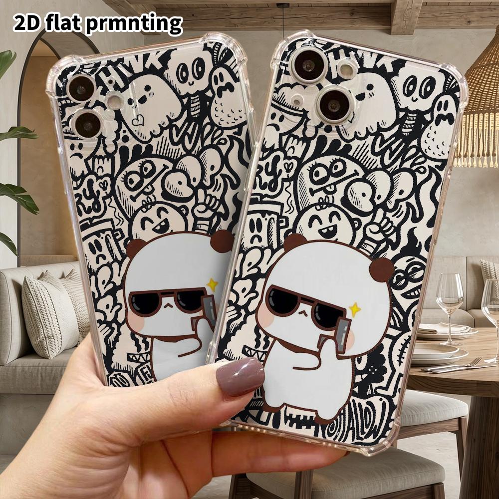 Phone Case: 2D Flat Suitable for iPhone 18 17 16 15 14 13 Pro, Transparent Corner Protection Case, Cool Boss Style, Christmas and Halloween Gift