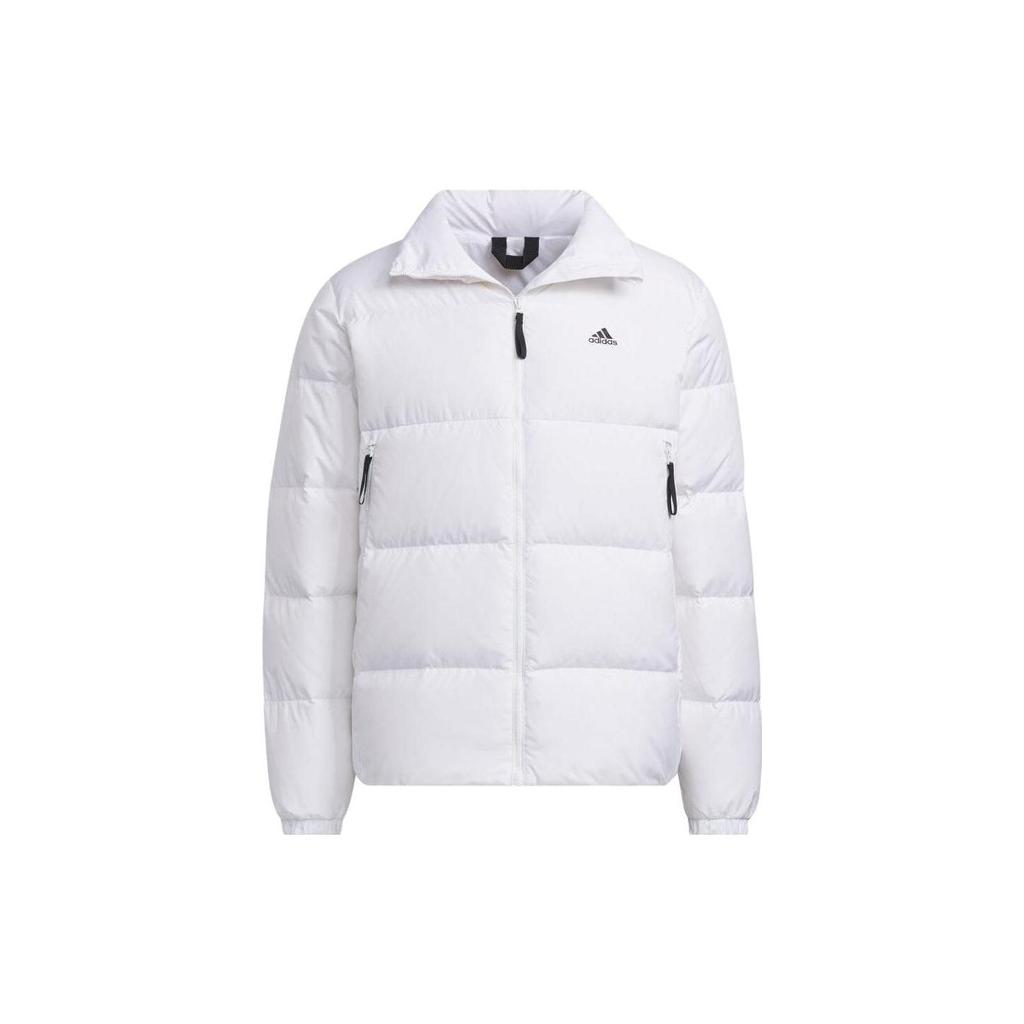 Adidas Solid Color Zip Jacket With Stand Collar Men Jackets White IT8724