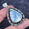 Natural Aquamarine Gemstone Handmade 925 Sterling Silver Pendant 2.17" ETC-14312
