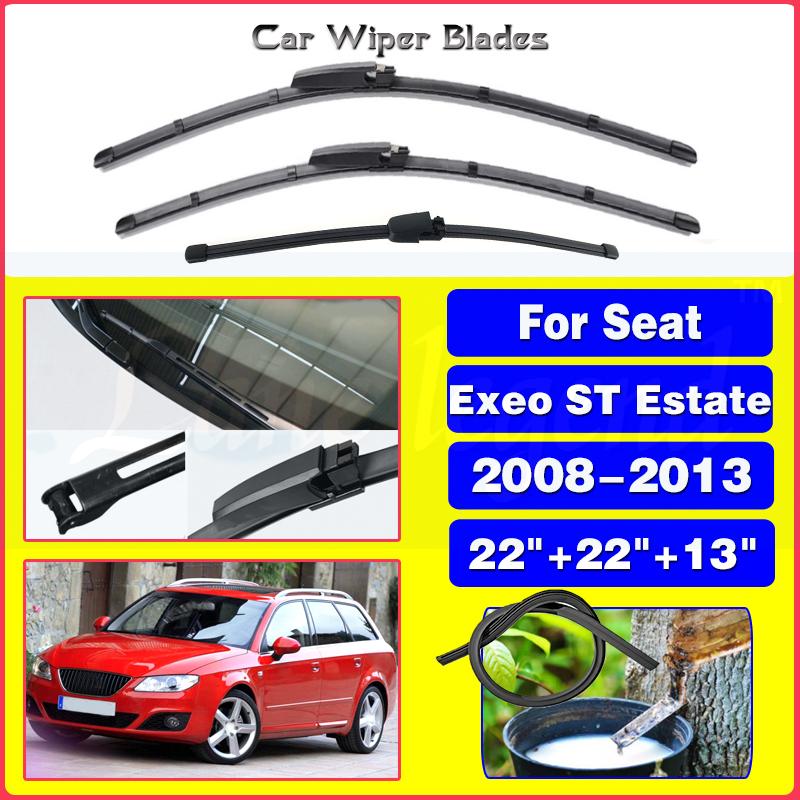

Wiper Front Rear Wiper Blades Set For SEAT Exeo ST Estate 2008 2009 2010 2011 2012 2013 Windshield Windscreen Window 22 +22 +13 Front Rear 3pcs