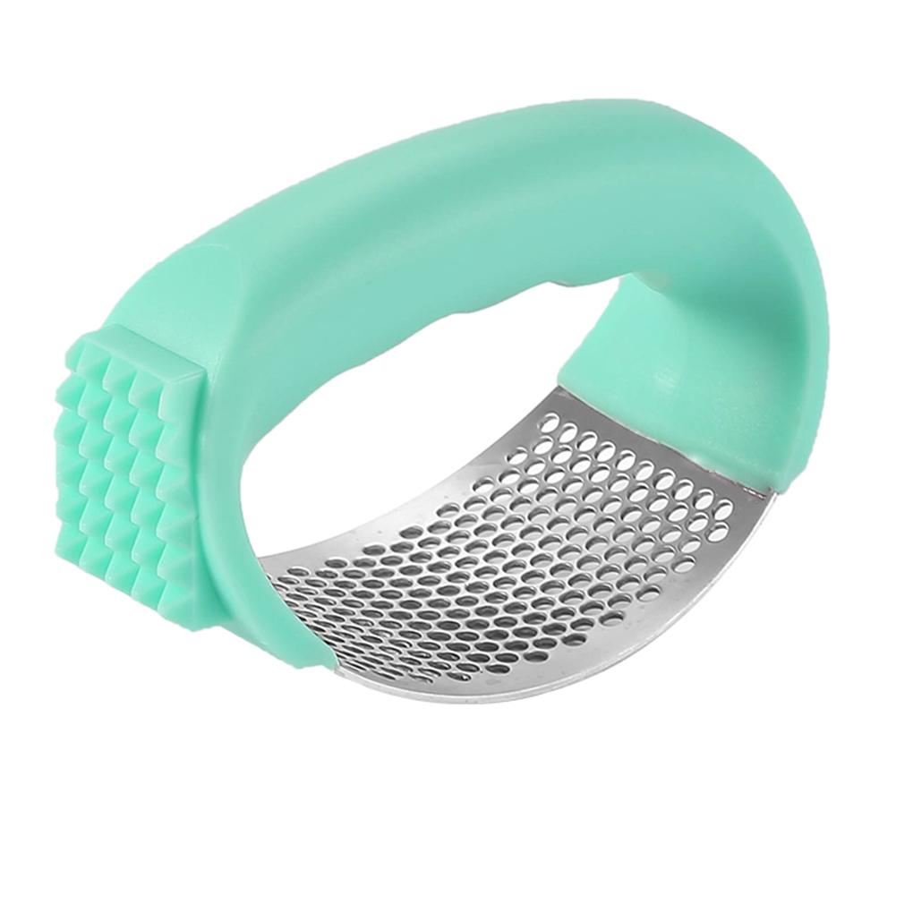 

Пресс для чеснока из нержавеющей стали 2 в 1 Многофункциональная давилка Ручная дробилка Качающаяся терка Выжималка зелёный