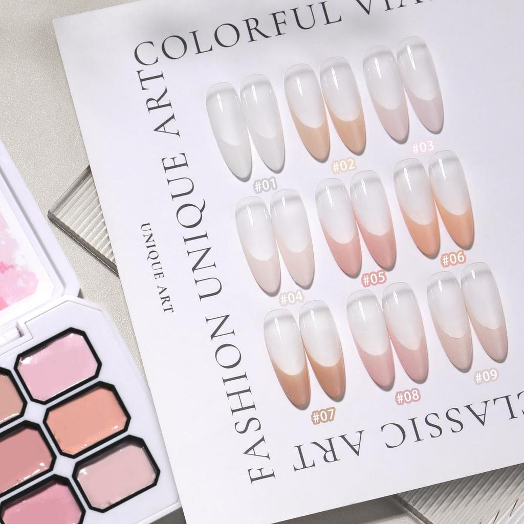 Flower Season Macaron Nine-Grid Pink Glue: High Saturation Colorful Versatile Whitening Solid Glue by HONEY GIRL