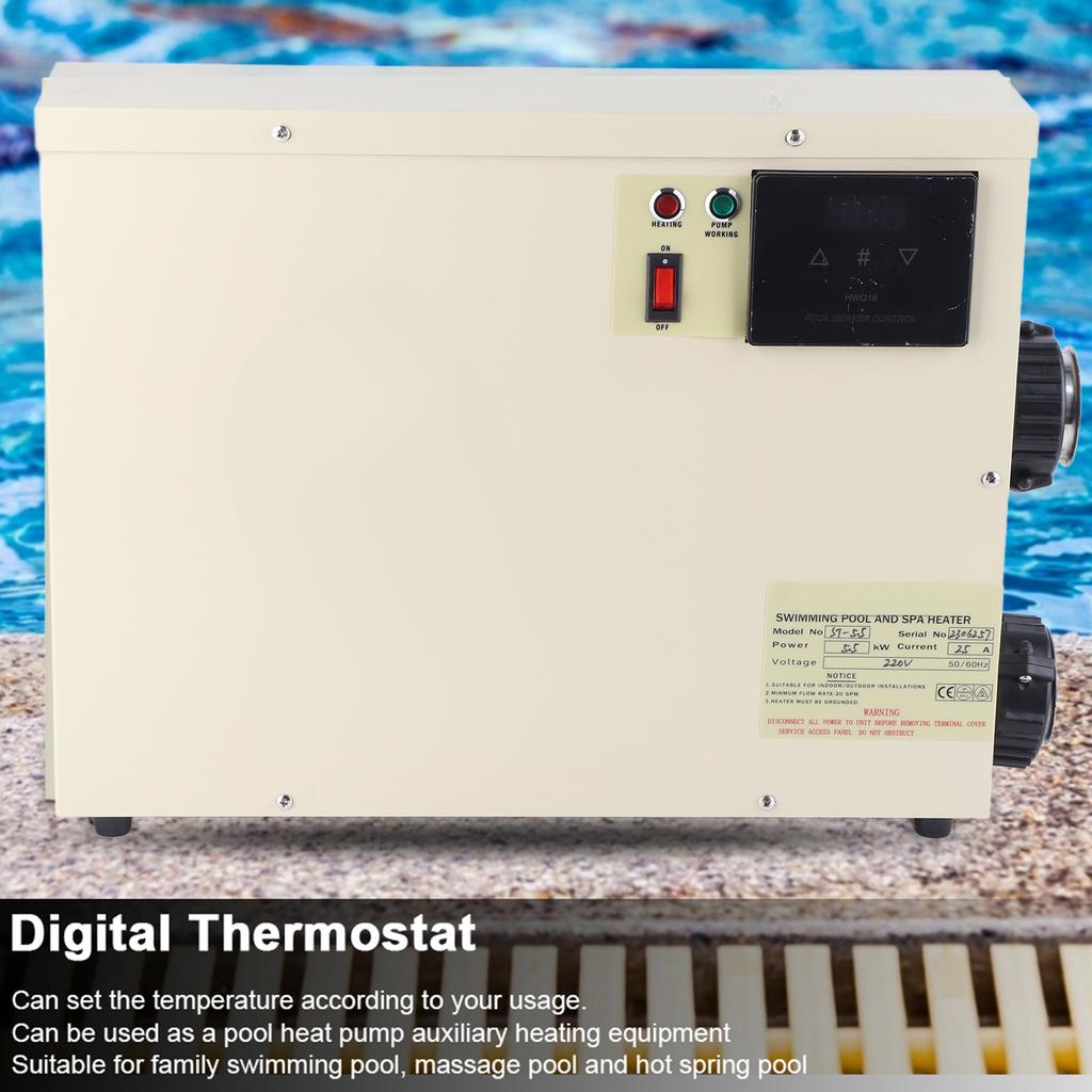 5.5KW Waterproof Intelligent Digital Water Heater Thermostat with Touch Controller for Bathtub Swimming Pool SPAEU