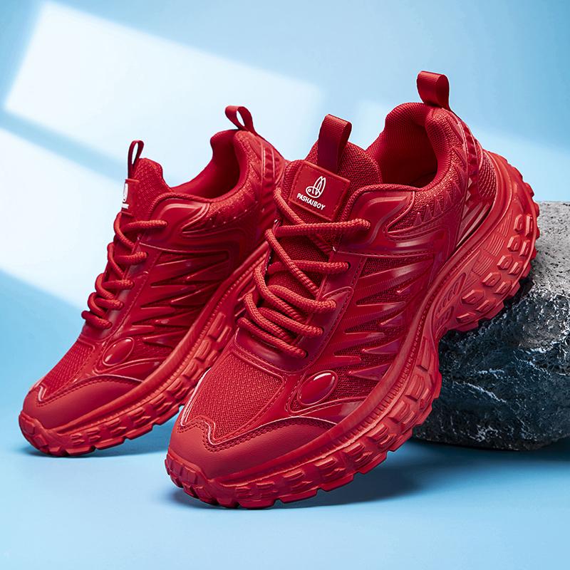 

Кроссовки Мужские Спортивные Спортивные Унисекс Обувь Уличная Женская Обувь для Пары 45 красный