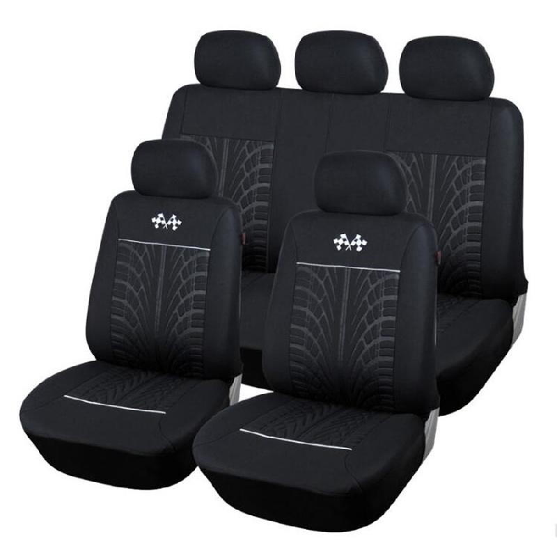 One Set Grey+Black Full Set 5-Seat Car Seat Cover Protector Cushion High Quality