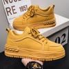 Men's Platform Sneakers Embossed Chunky Sole Lace-up Casual Shoes for Daily Wear