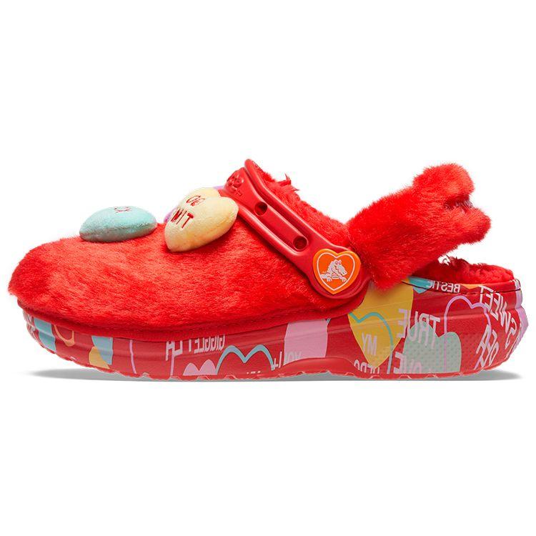 Sweethearts x Crocs Clog Classic Fur Valentines Day Unisex Sneakers Red 207741-610