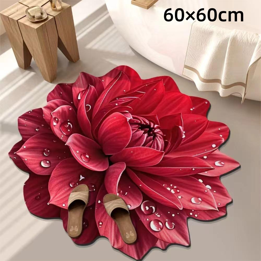 Special-shaped Flower Carpet 60/100cm Bathroom Floor Mats  for Living Room Tea Table Bedside