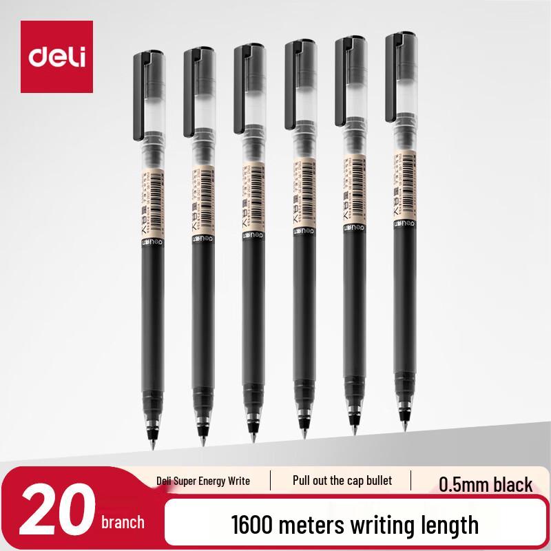 Гелевая ручка Deli Mega-Write 0,5 мм, черная